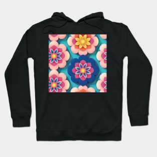 Fresh and variegated Japanese floral pattern in kimono style Hoodie